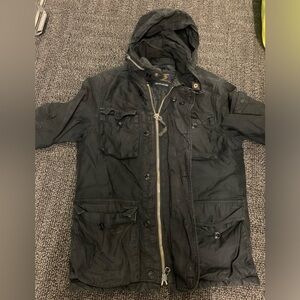 Men’s J. Crew Military Grade Mechanic Black Hooded Jacket, Vintage